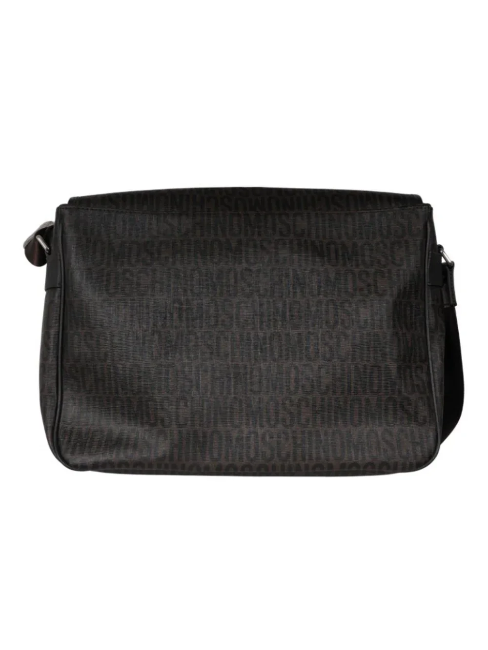 Moschino Messenger Bag Crossbody Laptop Brown Logo Carry Shoulder Travel Strap